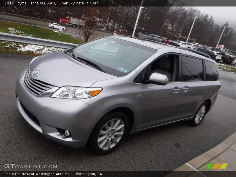 Silver Sky Metallic / Ash 2017 Toyota Sienna XLE AWD