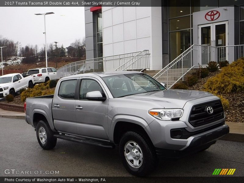 Silver Sky Metallic / Cement Gray 2017 Toyota Tacoma SR Double Cab 4x4