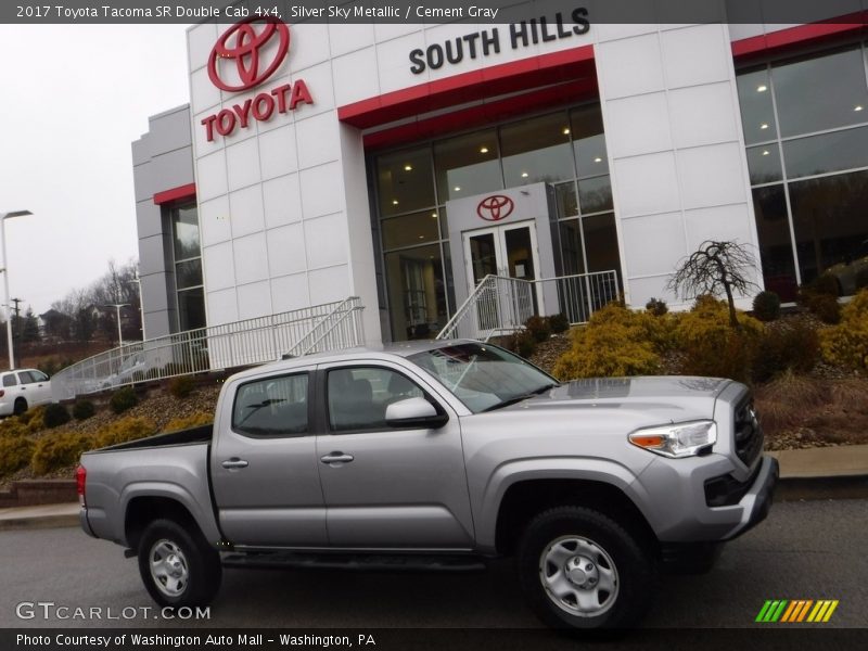 Silver Sky Metallic / Cement Gray 2017 Toyota Tacoma SR Double Cab 4x4