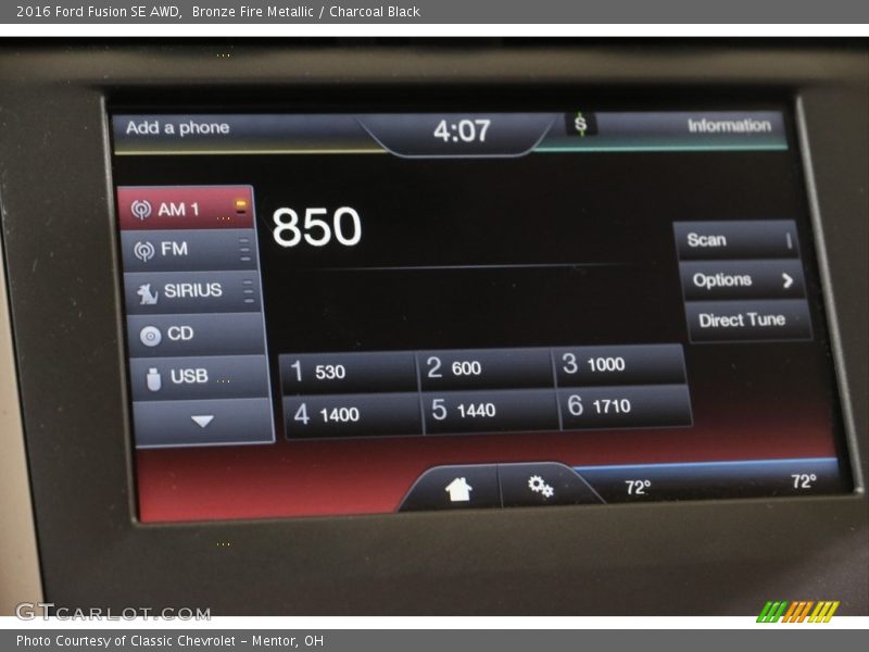 Bronze Fire Metallic / Charcoal Black 2016 Ford Fusion SE AWD