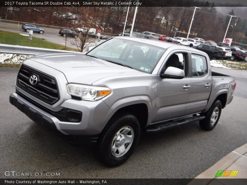 Silver Sky Metallic / Cement Gray 2017 Toyota Tacoma SR Double Cab 4x4