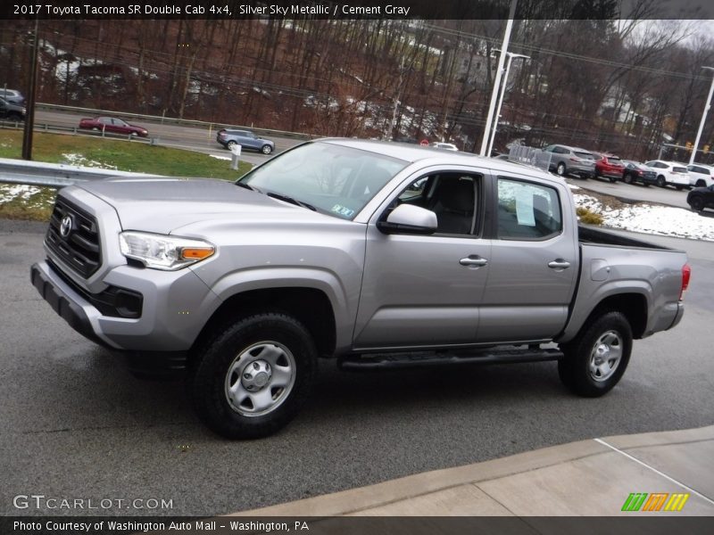 Silver Sky Metallic / Cement Gray 2017 Toyota Tacoma SR Double Cab 4x4