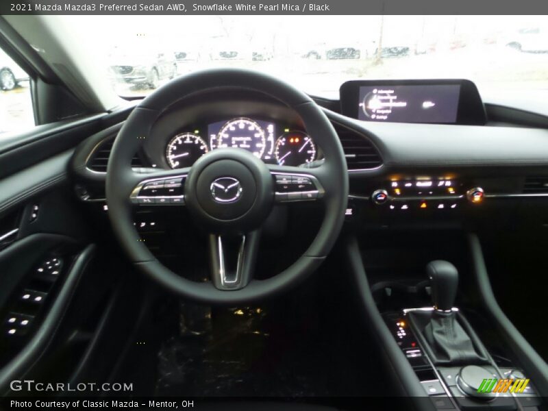 Snowflake White Pearl Mica / Black 2021 Mazda Mazda3 Preferred Sedan AWD