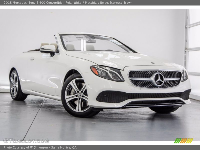 Polar White / Macchiato Beige/Espresso Brown 2018 Mercedes-Benz E 400 Convertible