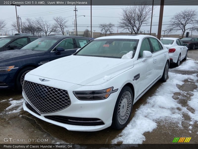 Uyuni White / Beige/Havana 2021 Genesis G90 5.0 AWD