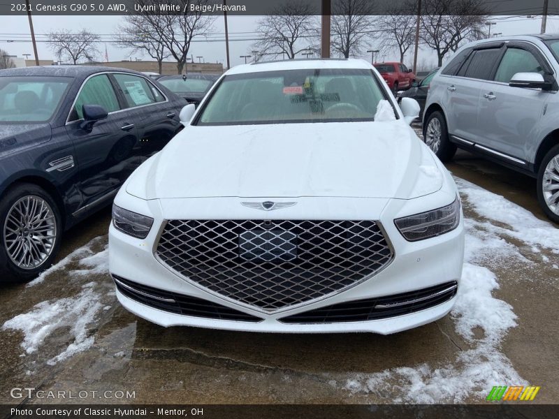 Uyuni White / Beige/Havana 2021 Genesis G90 5.0 AWD