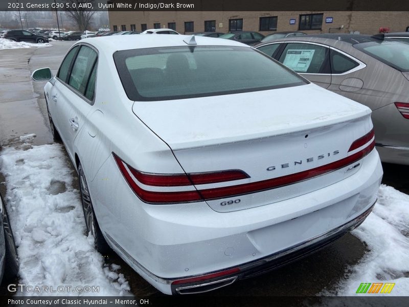 Uyuni White / Indigo/Dark Brown 2021 Genesis G90 5.0 AWD
