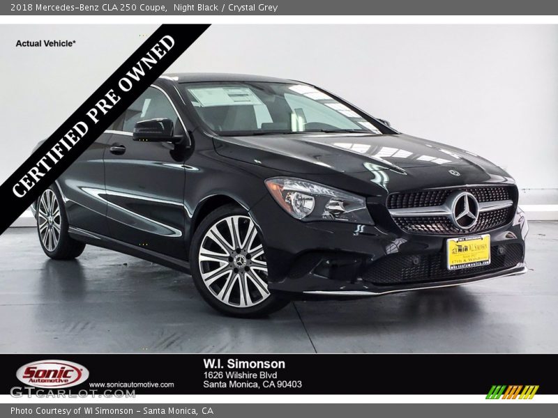Night Black / Crystal Grey 2018 Mercedes-Benz CLA 250 Coupe