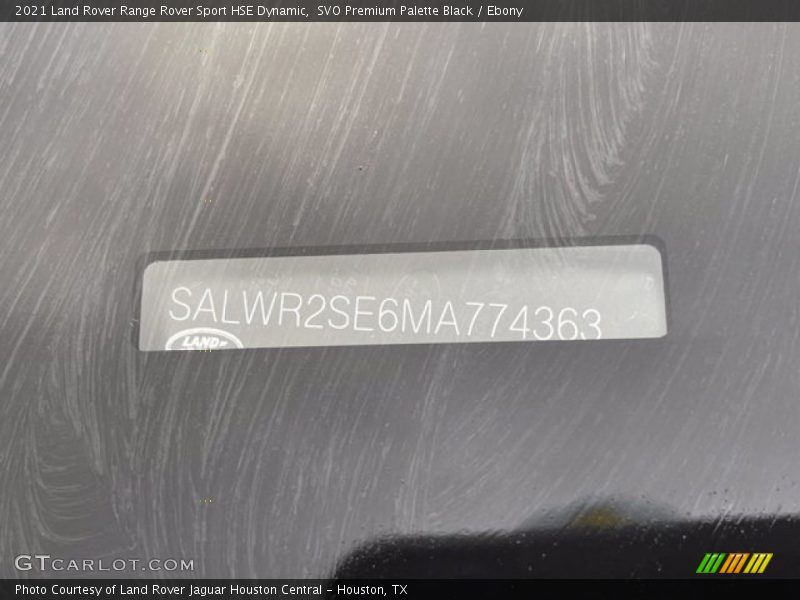 SVO Premium Palette Black / Ebony 2021 Land Rover Range Rover Sport HSE Dynamic