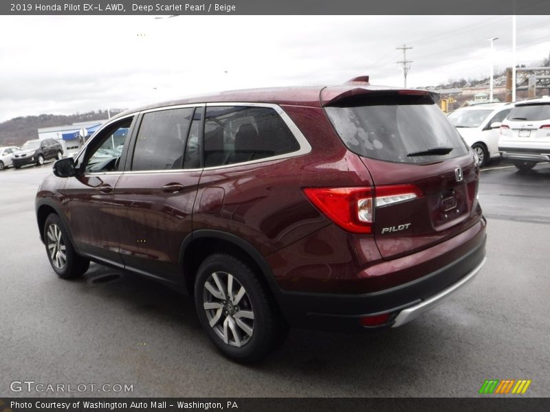 Deep Scarlet Pearl / Beige 2019 Honda Pilot EX-L AWD