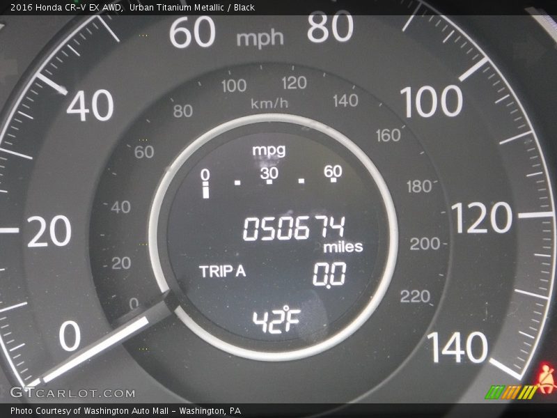 Urban Titanium Metallic / Black 2016 Honda CR-V EX AWD