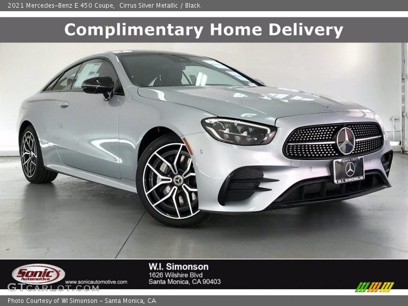 Cirrus Silver Metallic / Black 2021 Mercedes-Benz E 450 Coupe