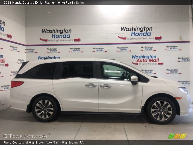 Platinum White Pearl / Beige 2021 Honda Odyssey EX-L