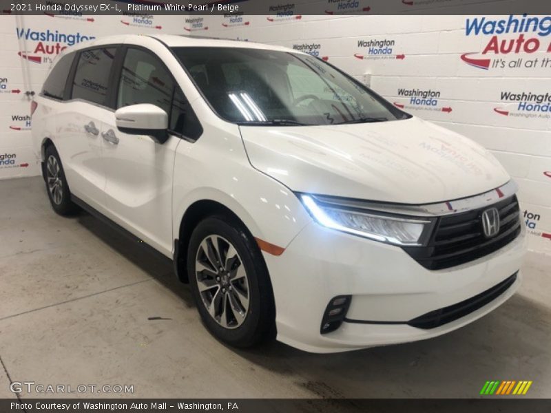 Platinum White Pearl / Beige 2021 Honda Odyssey EX-L