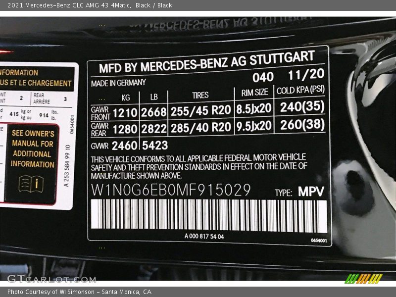 Black / Black 2021 Mercedes-Benz GLC AMG 43 4Matic