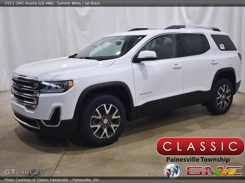 Summit White / Jet Black 2021 GMC Acadia SLE AWD