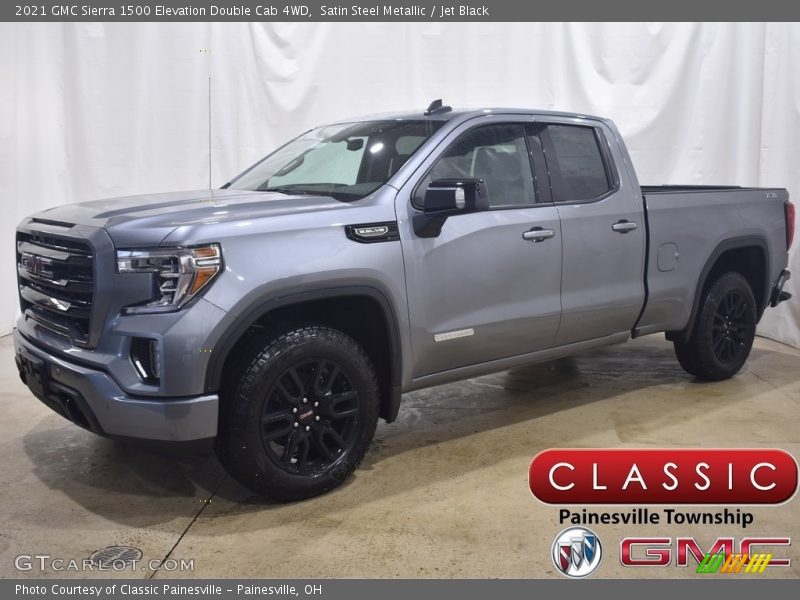 Satin Steel Metallic / Jet Black 2021 GMC Sierra 1500 Elevation Double Cab 4WD