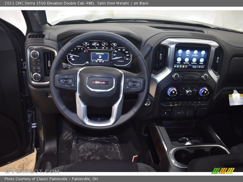 Satin Steel Metallic / Jet Black 2021 GMC Sierra 1500 Elevation Double Cab 4WD