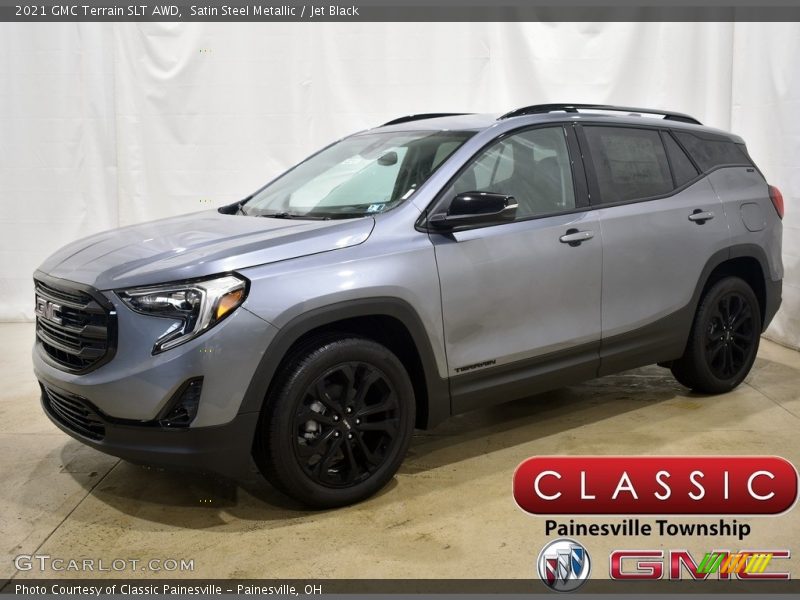 Satin Steel Metallic / Jet Black 2021 GMC Terrain SLT AWD