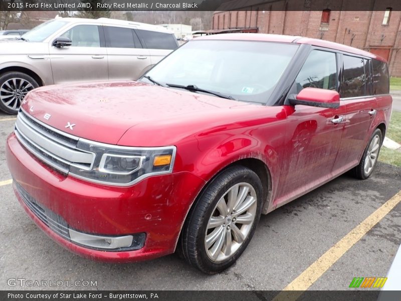 Ruby Red Metallic / Charcoal Black 2015 Ford Flex Limited AWD