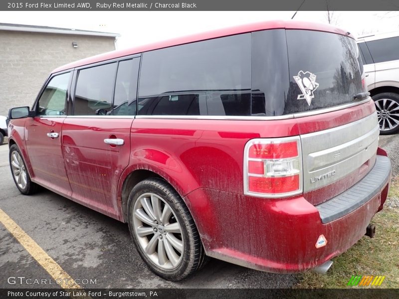 Ruby Red Metallic / Charcoal Black 2015 Ford Flex Limited AWD