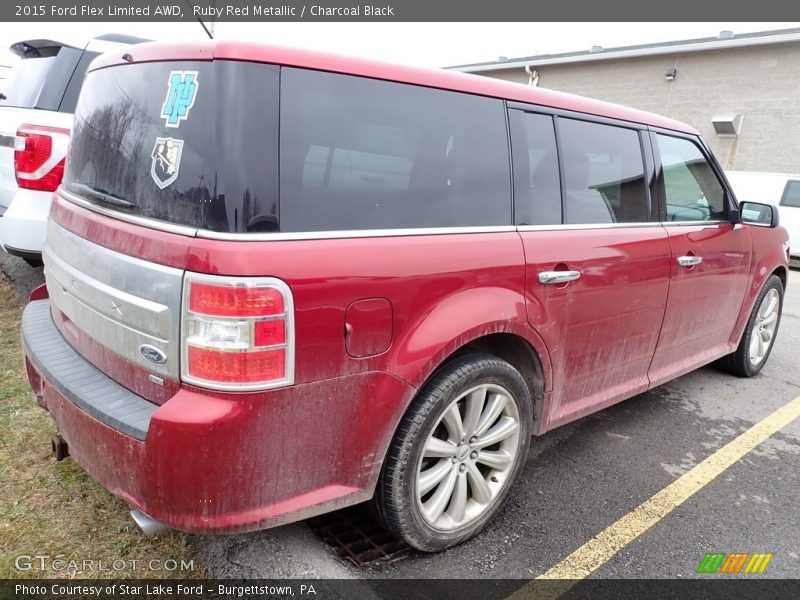 Ruby Red Metallic / Charcoal Black 2015 Ford Flex Limited AWD