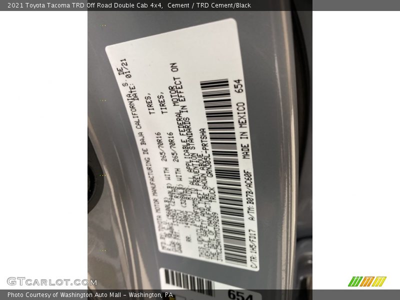 Cement / TRD Cement/Black 2021 Toyota Tacoma TRD Off Road Double Cab 4x4