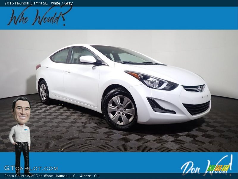 White / Gray 2016 Hyundai Elantra SE