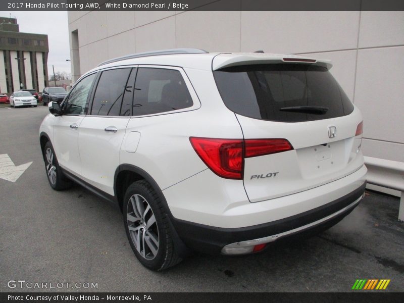 White Diamond Pearl / Beige 2017 Honda Pilot Touring AWD