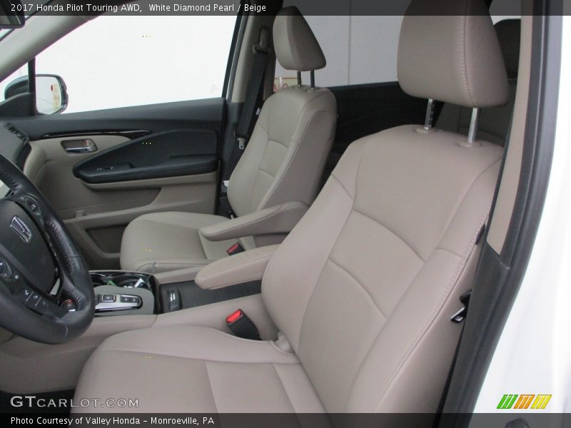 White Diamond Pearl / Beige 2017 Honda Pilot Touring AWD