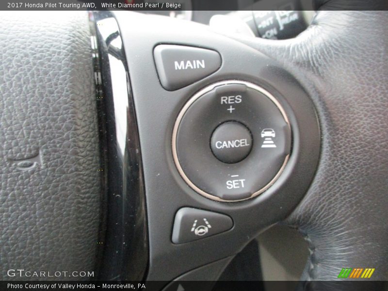 White Diamond Pearl / Beige 2017 Honda Pilot Touring AWD