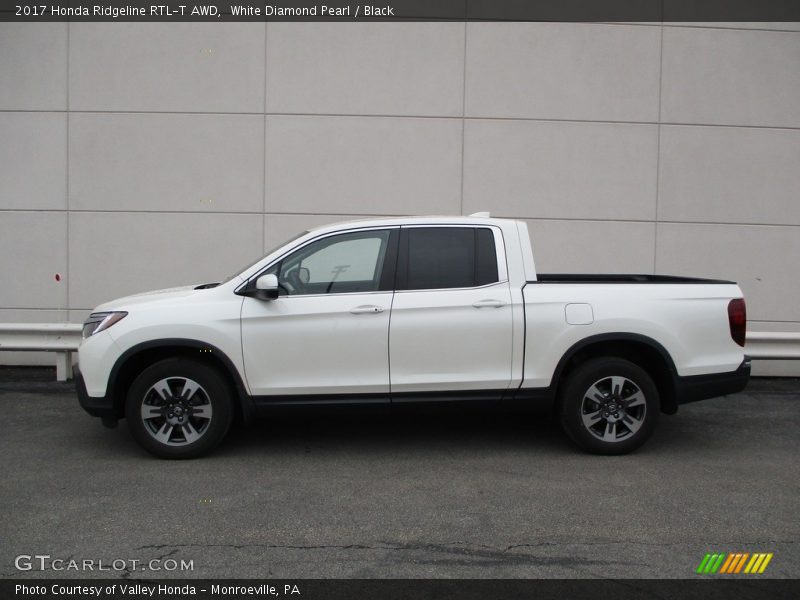 White Diamond Pearl / Black 2017 Honda Ridgeline RTL-T AWD