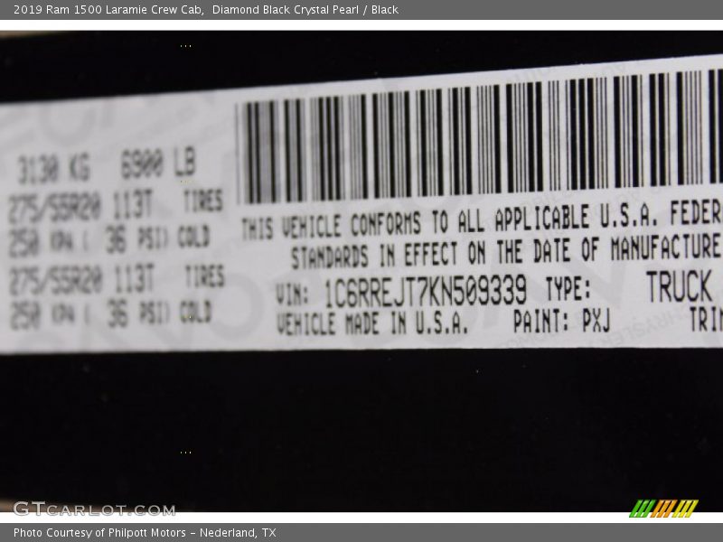 Diamond Black Crystal Pearl / Black 2019 Ram 1500 Laramie Crew Cab