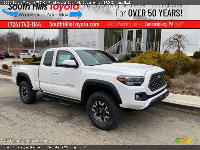 Super White / TRD Cement/Black 2021 Toyota Tacoma TRD Off Road Access Cab 4x4