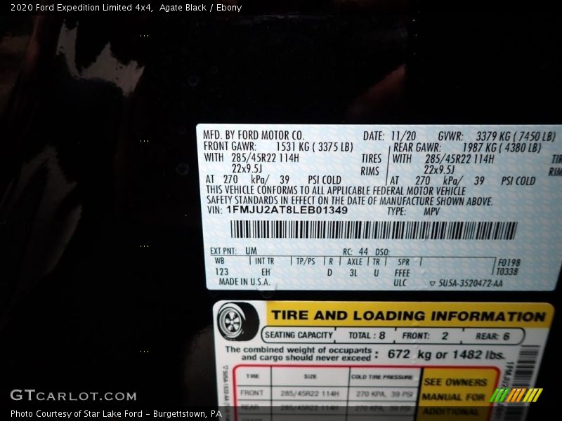 Agate Black / Ebony 2020 Ford Expedition Limited 4x4