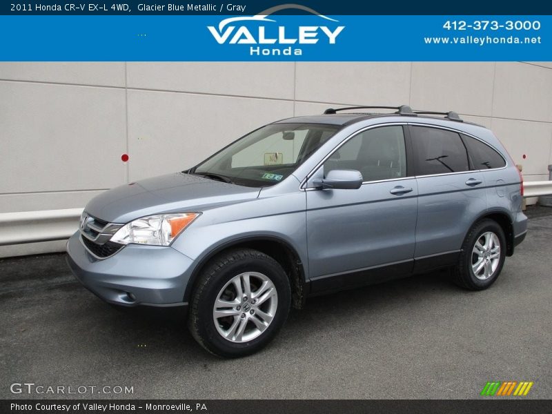 Glacier Blue Metallic / Gray 2011 Honda CR-V EX-L 4WD