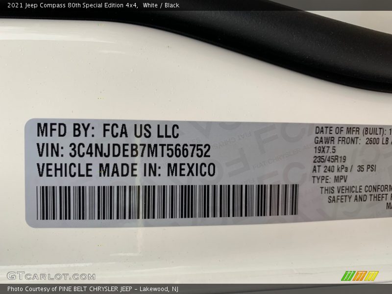 White / Black 2021 Jeep Compass 80th Special Edition 4x4