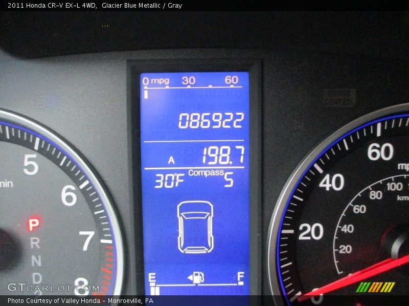 Glacier Blue Metallic / Gray 2011 Honda CR-V EX-L 4WD
