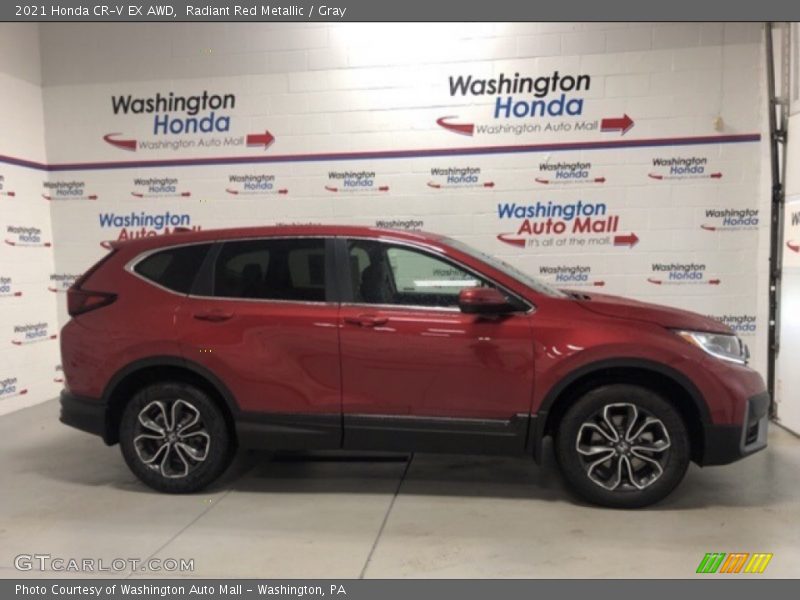 Radiant Red Metallic / Gray 2021 Honda CR-V EX AWD