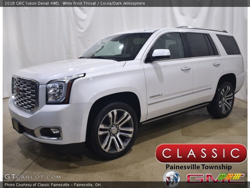 White Frost Tricoat / Cocoa/Dark Atmosphere 2018 GMC Yukon Denali 4WD