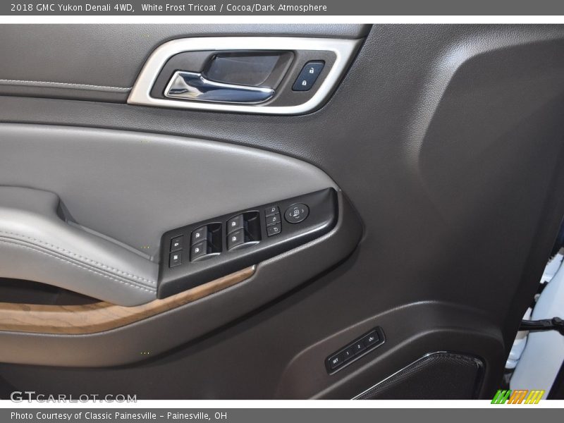 White Frost Tricoat / Cocoa/Dark Atmosphere 2018 GMC Yukon Denali 4WD