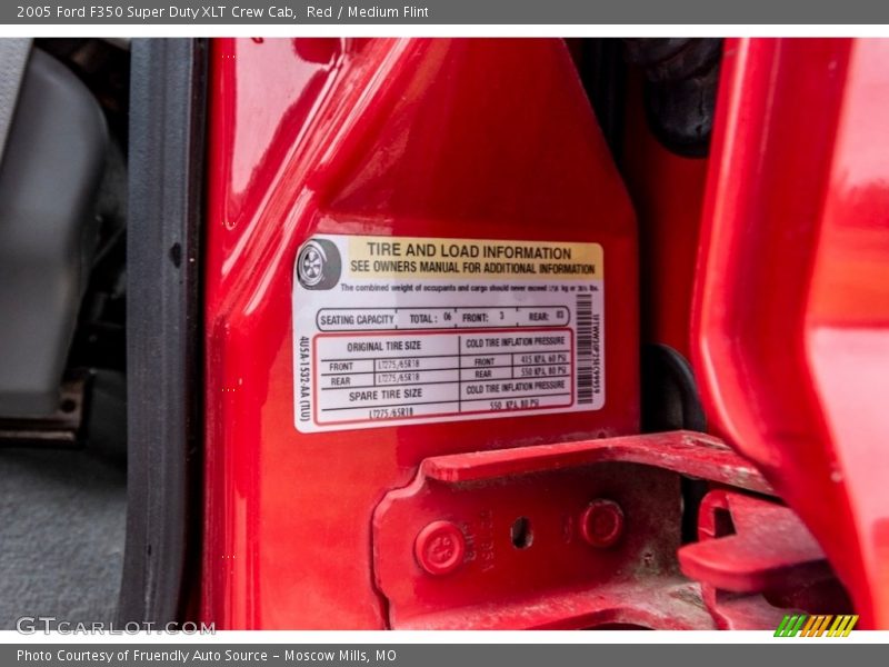 Red / Medium Flint 2005 Ford F350 Super Duty XLT Crew Cab