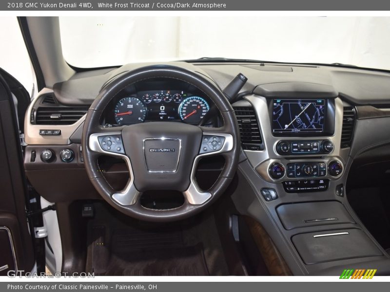 White Frost Tricoat / Cocoa/Dark Atmosphere 2018 GMC Yukon Denali 4WD