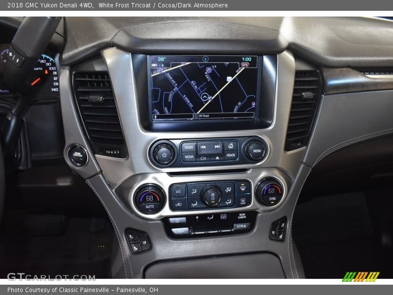 White Frost Tricoat / Cocoa/Dark Atmosphere 2018 GMC Yukon Denali 4WD