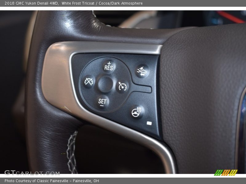 White Frost Tricoat / Cocoa/Dark Atmosphere 2018 GMC Yukon Denali 4WD