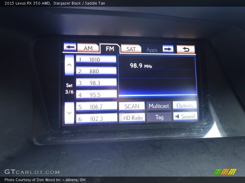 Stargazer Black / Saddle Tan 2015 Lexus RX 350 AWD