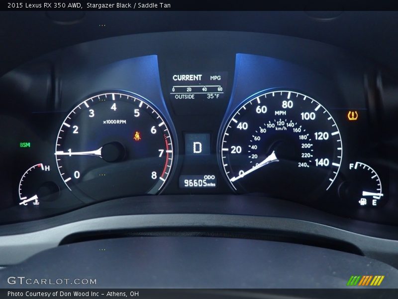 Stargazer Black / Saddle Tan 2015 Lexus RX 350 AWD