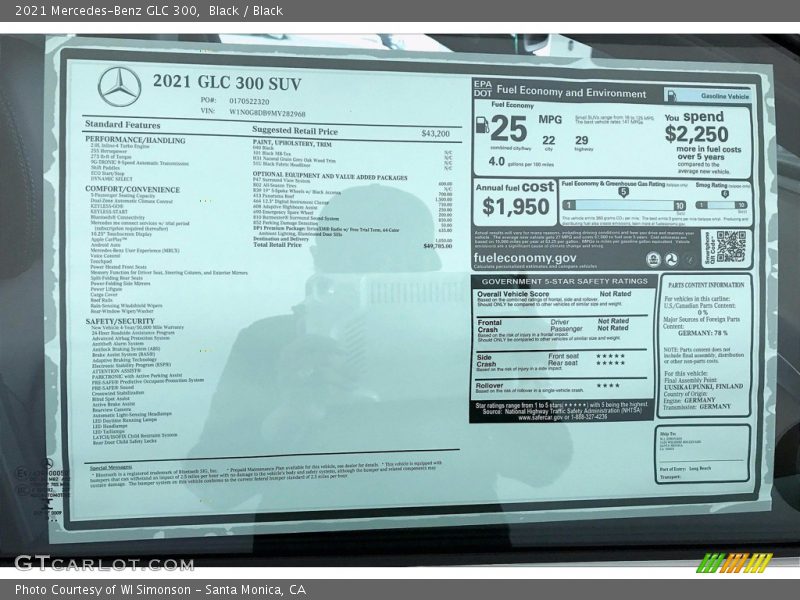 Black / Black 2021 Mercedes-Benz GLC 300
