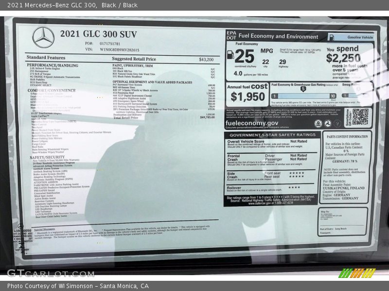 Black / Black 2021 Mercedes-Benz GLC 300