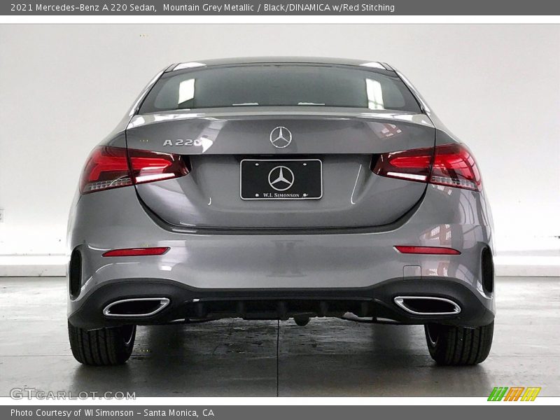 Mountain Grey Metallic / Black/DINAMICA w/Red Stitching 2021 Mercedes-Benz A 220 Sedan